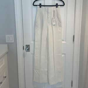 Zara off white linen slacks